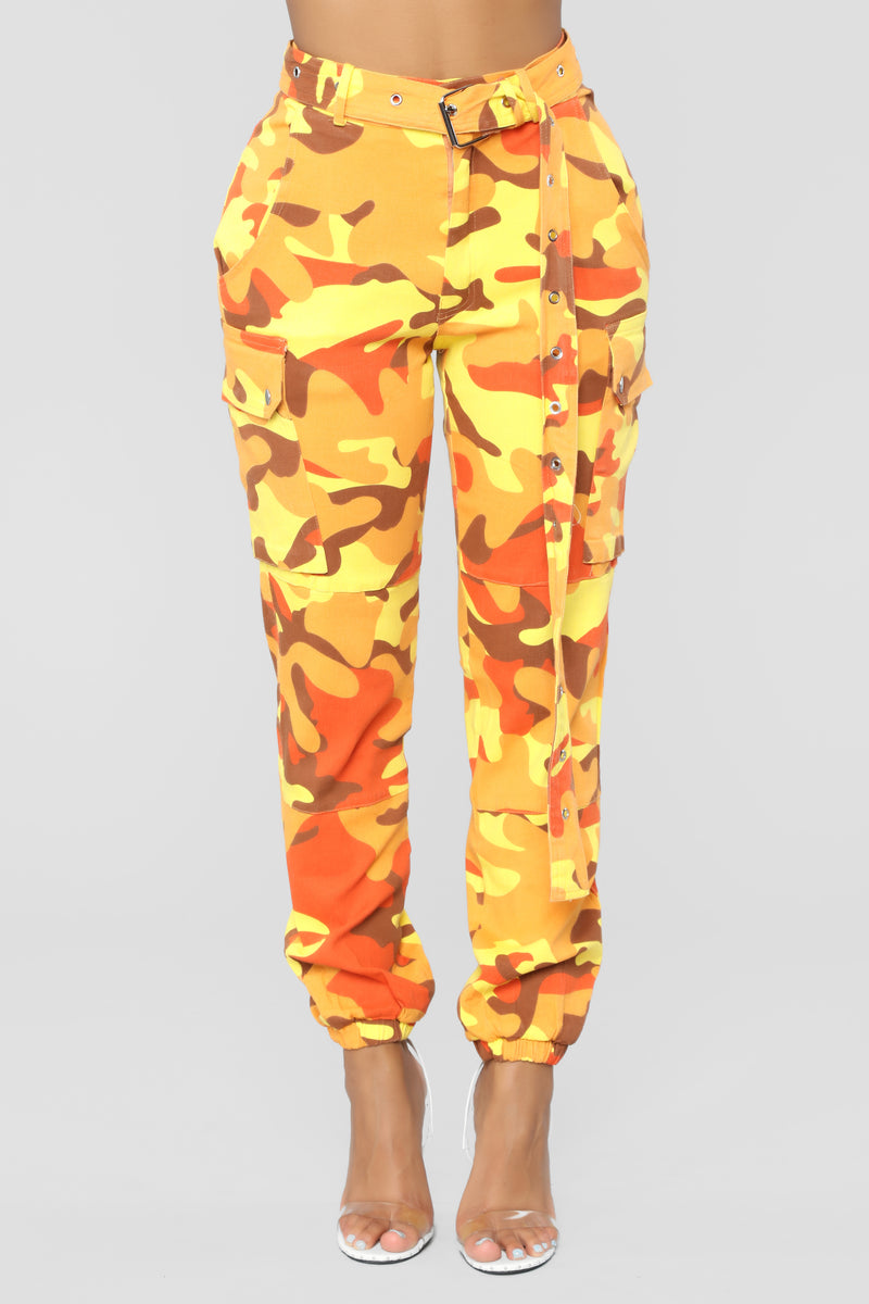 Yellow camo pants clearance fashion nova