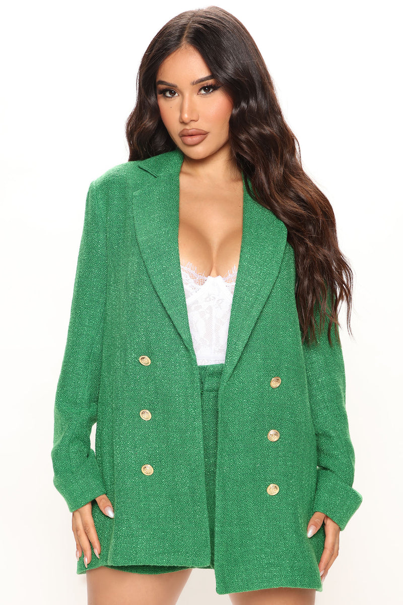 In Charge Blazer Short Set Green Fashion Nova, Matching Sets
