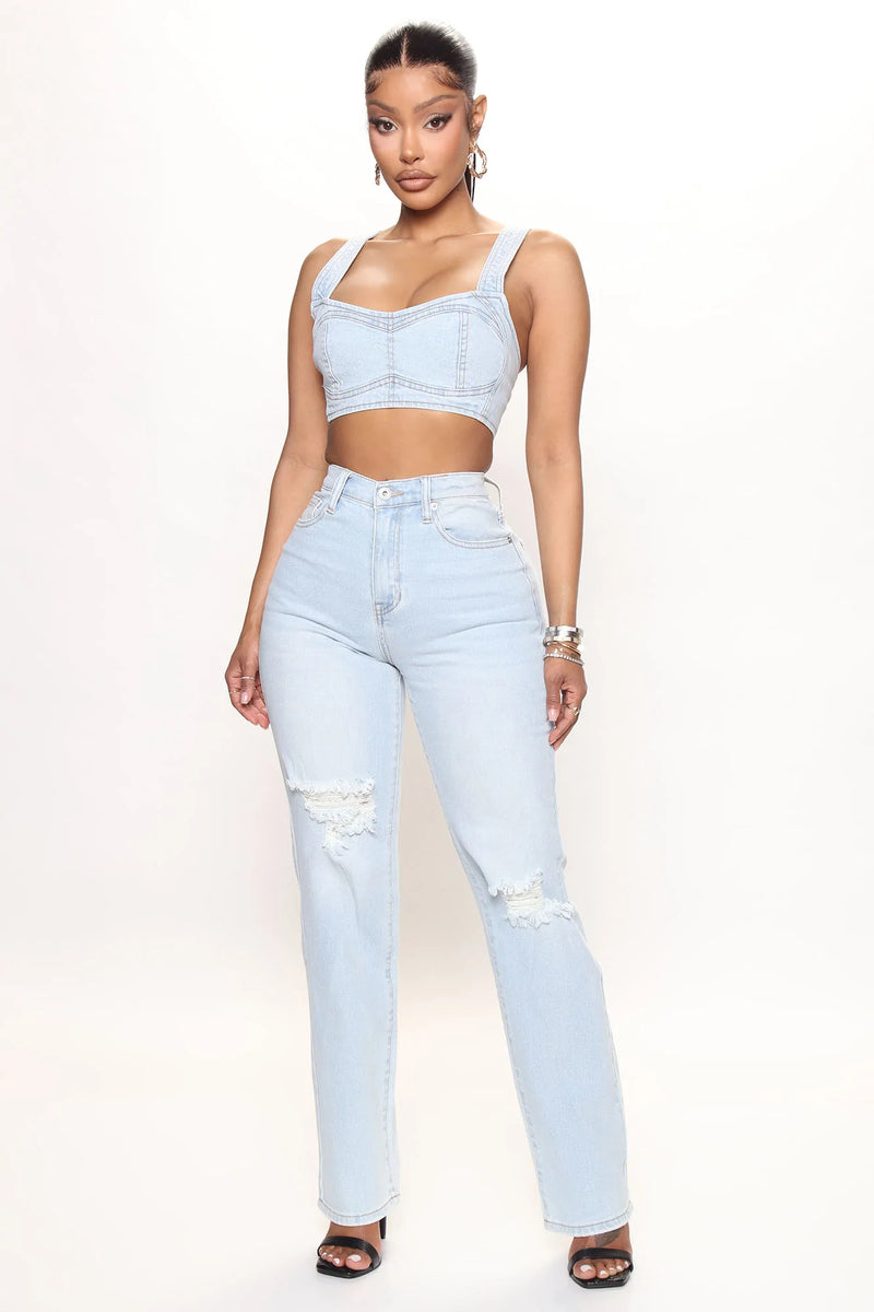 Fashion nova new arrivals denim crop top