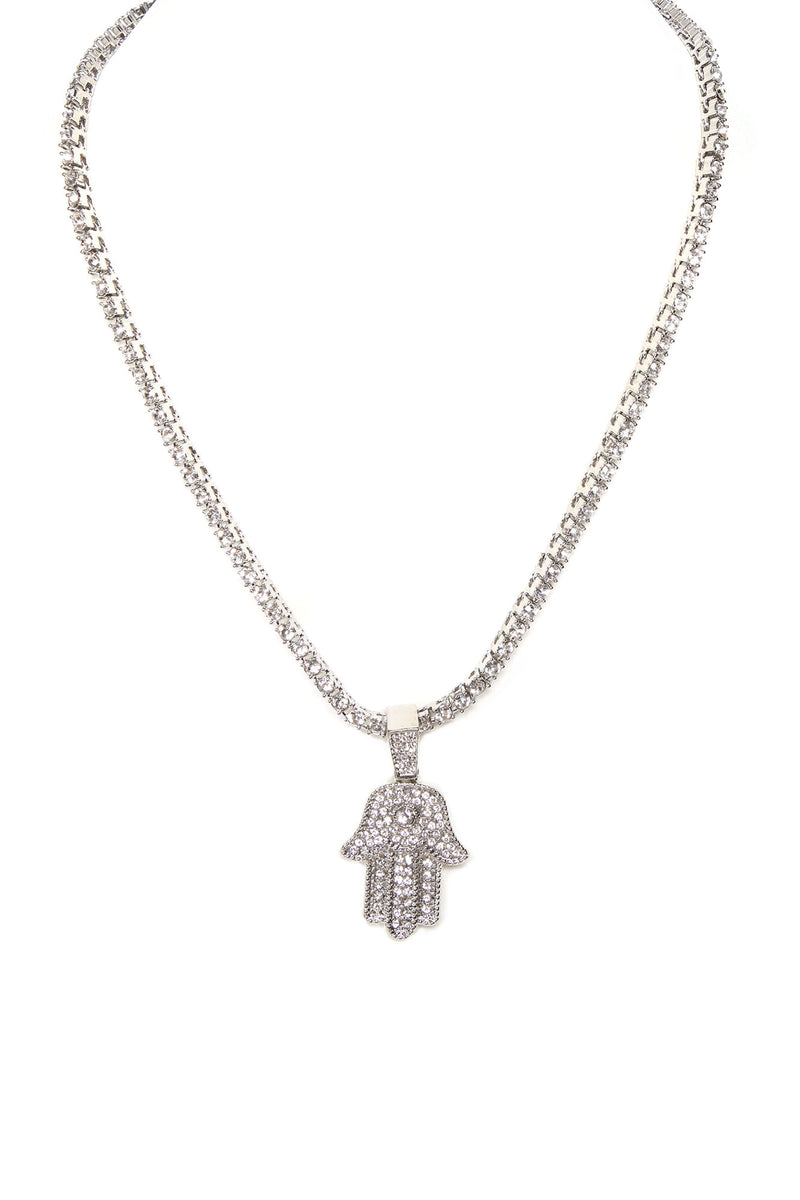 Icy Hamsa Necklace Silver Fashion Nova, Jewelry Fashion Nova