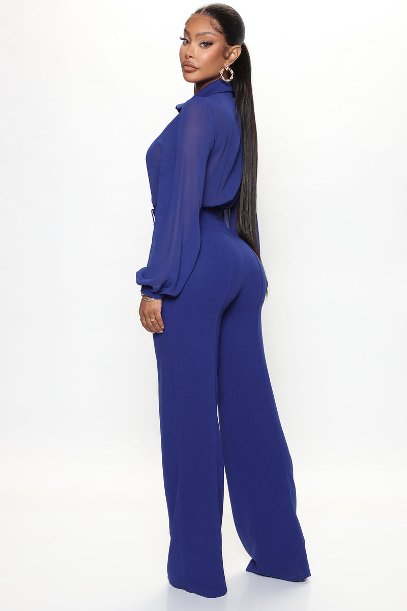 Fashion nova royal blue jumpsuit shop