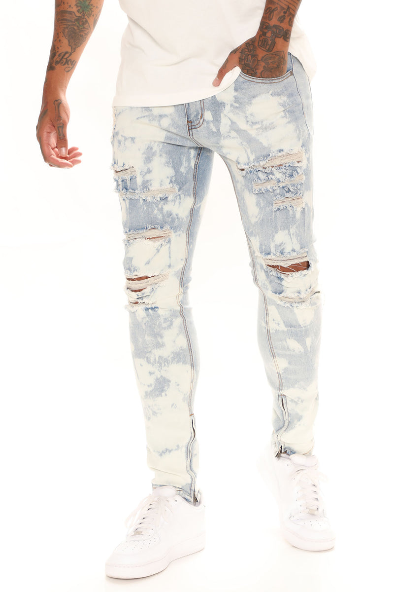 Ripped And Bleached Jeans - Light Wash Fashion Nova, Mens Jeans | Fashion Nova