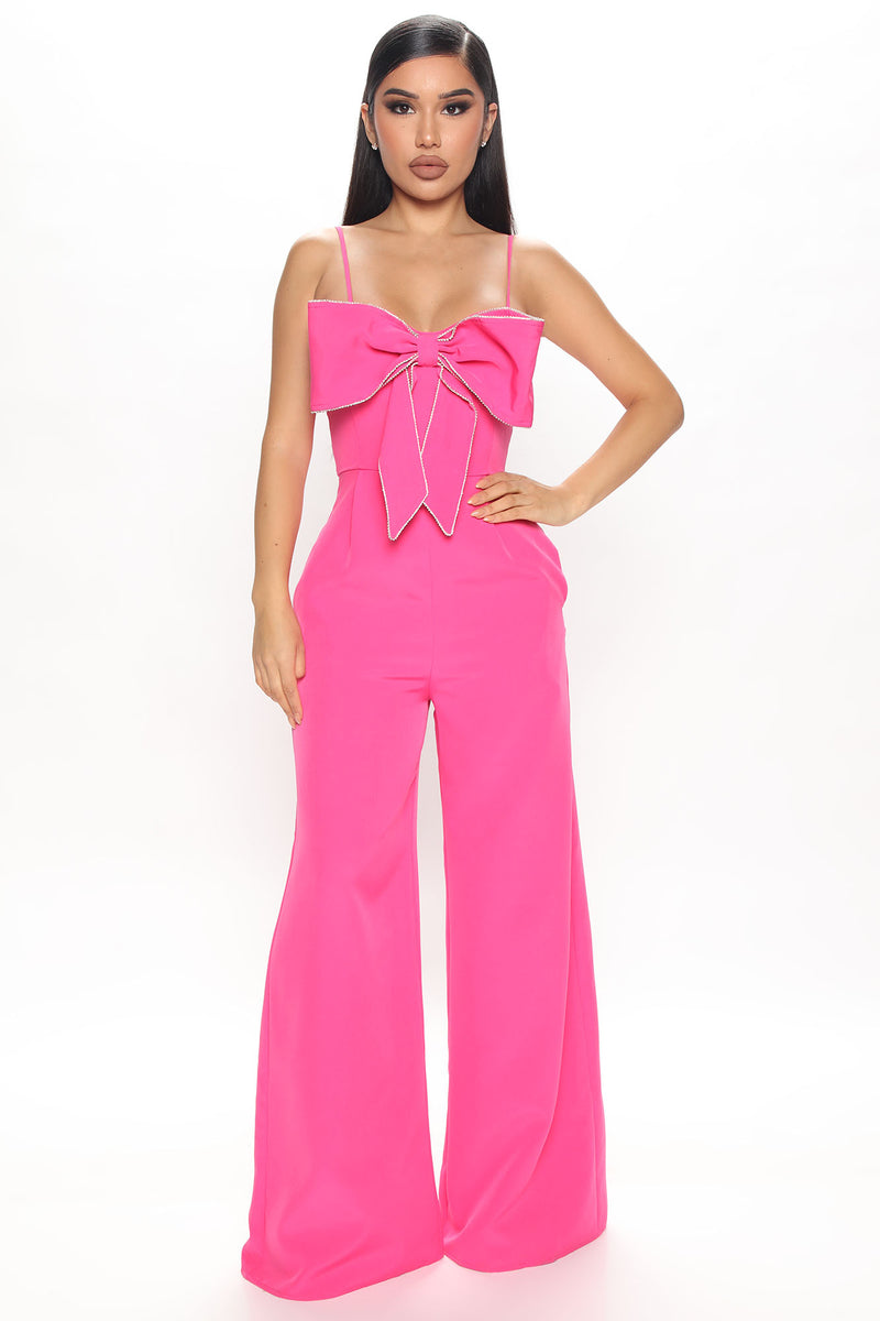 Bow Down Jumpsuit Pink