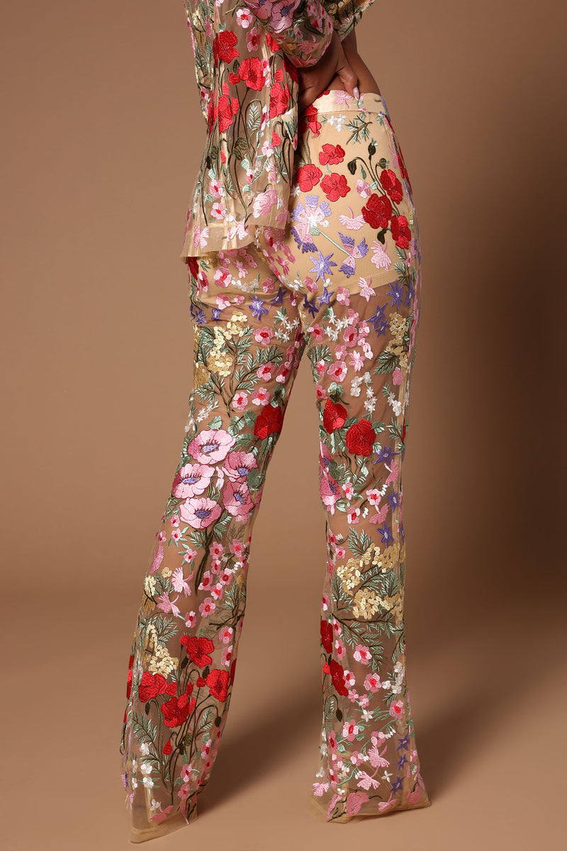 $1200 Gucci Women's White Floral Print Sequins Silk Trouser Pants Size  30
