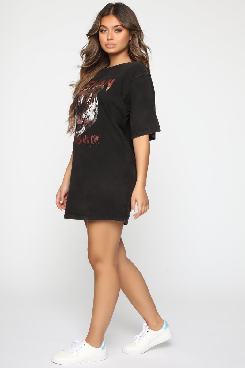 With The Band T Shirt Dress Black