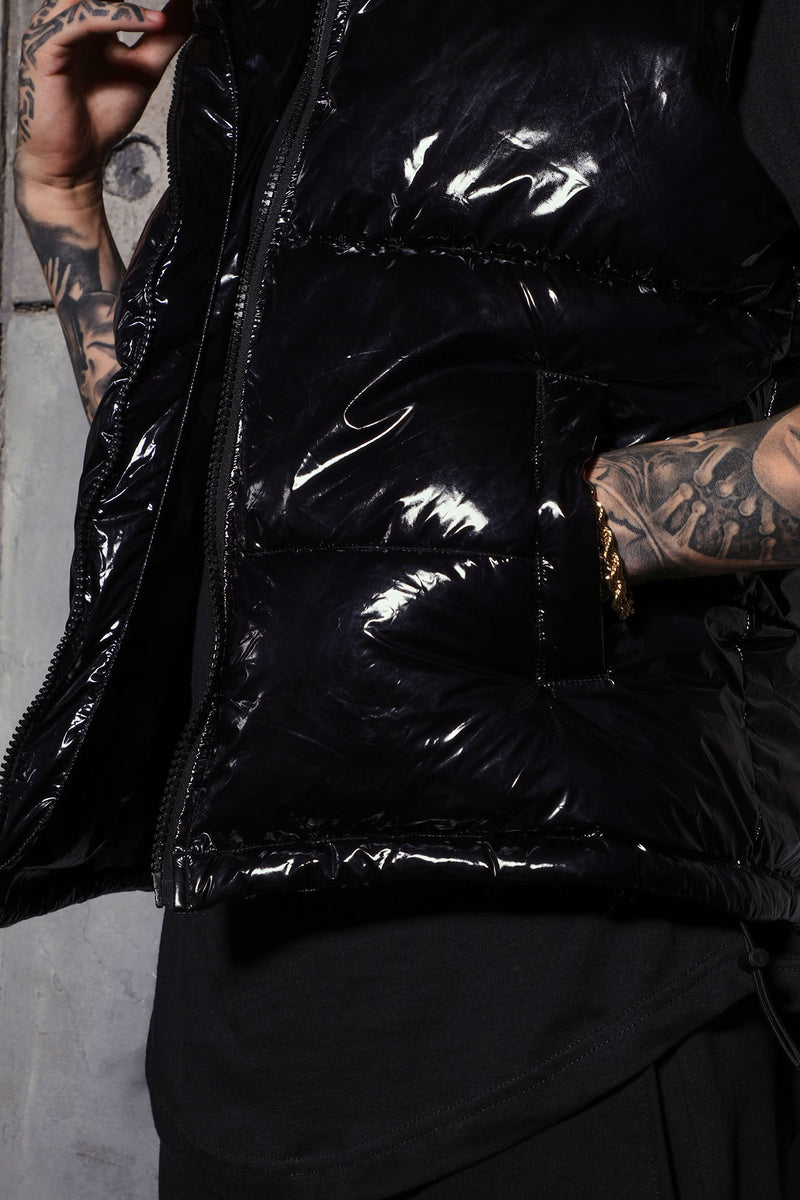 Shiny puffer vest mens 2025