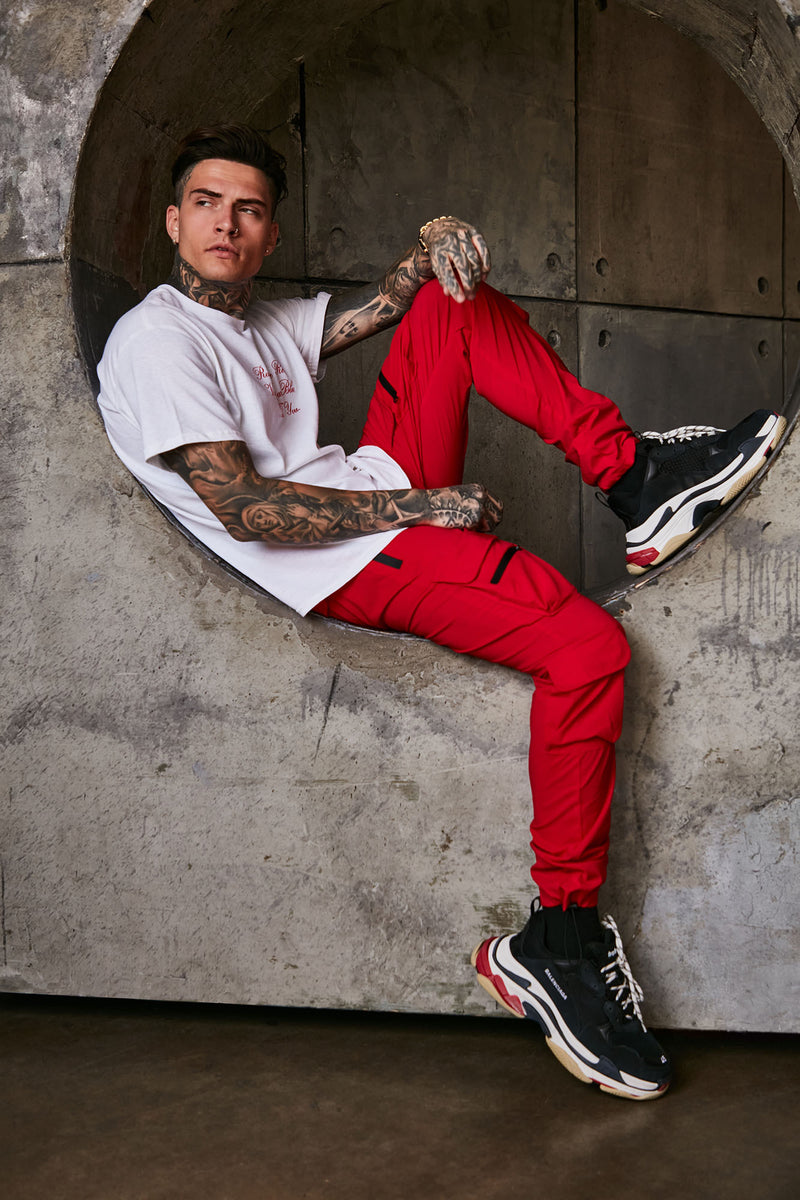 Need Them Zipper Cargo Pants Red Fashion Nova Mens Pants