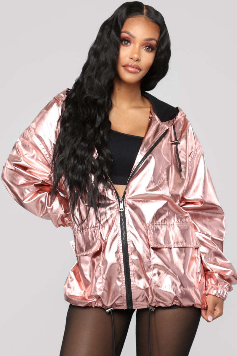 Rose gold down jacket sales