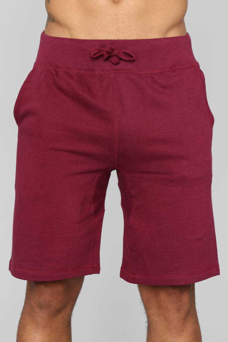 Maroon sweat best sale shorts