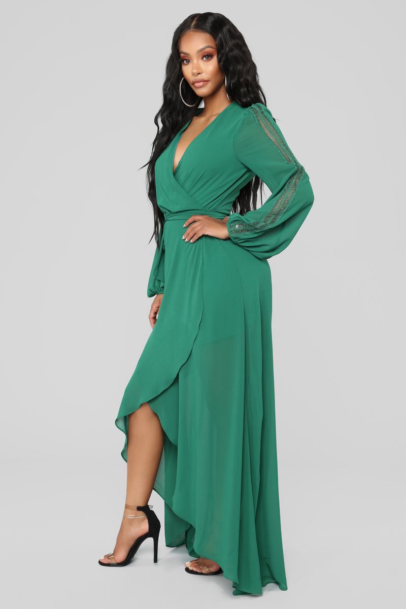 Soul Search High Low Dress Hunter Green