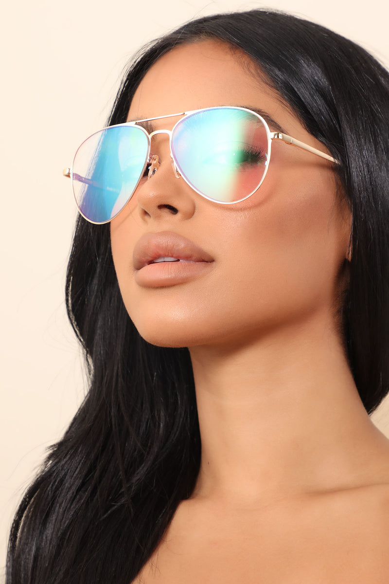 Iridescent aviator sunglasses new arrivals