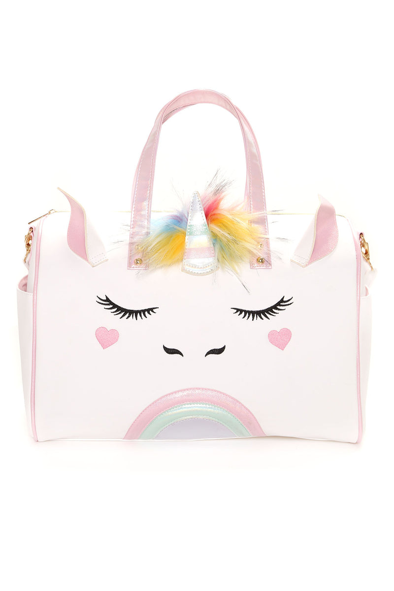 Mini Traveling Unicorn Duffle Bag White combo Fashion Nova