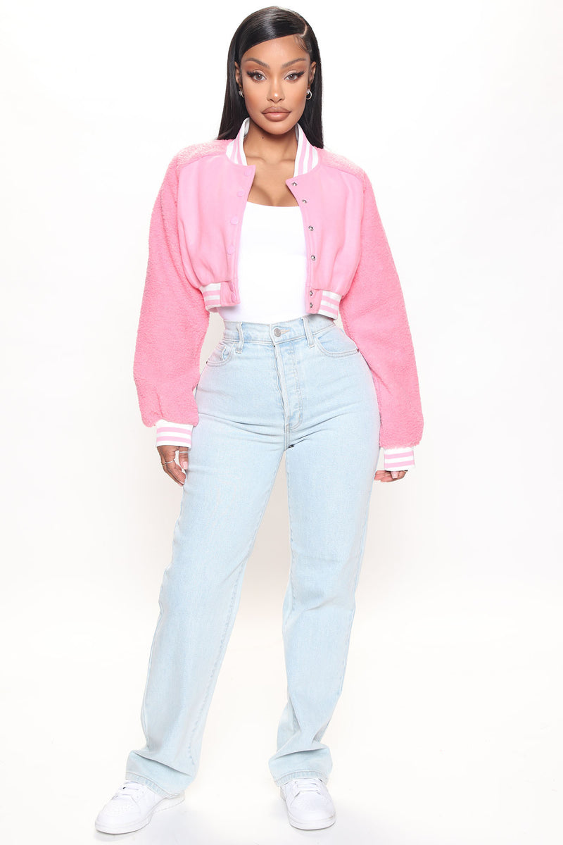 Light pink crop jacket shop