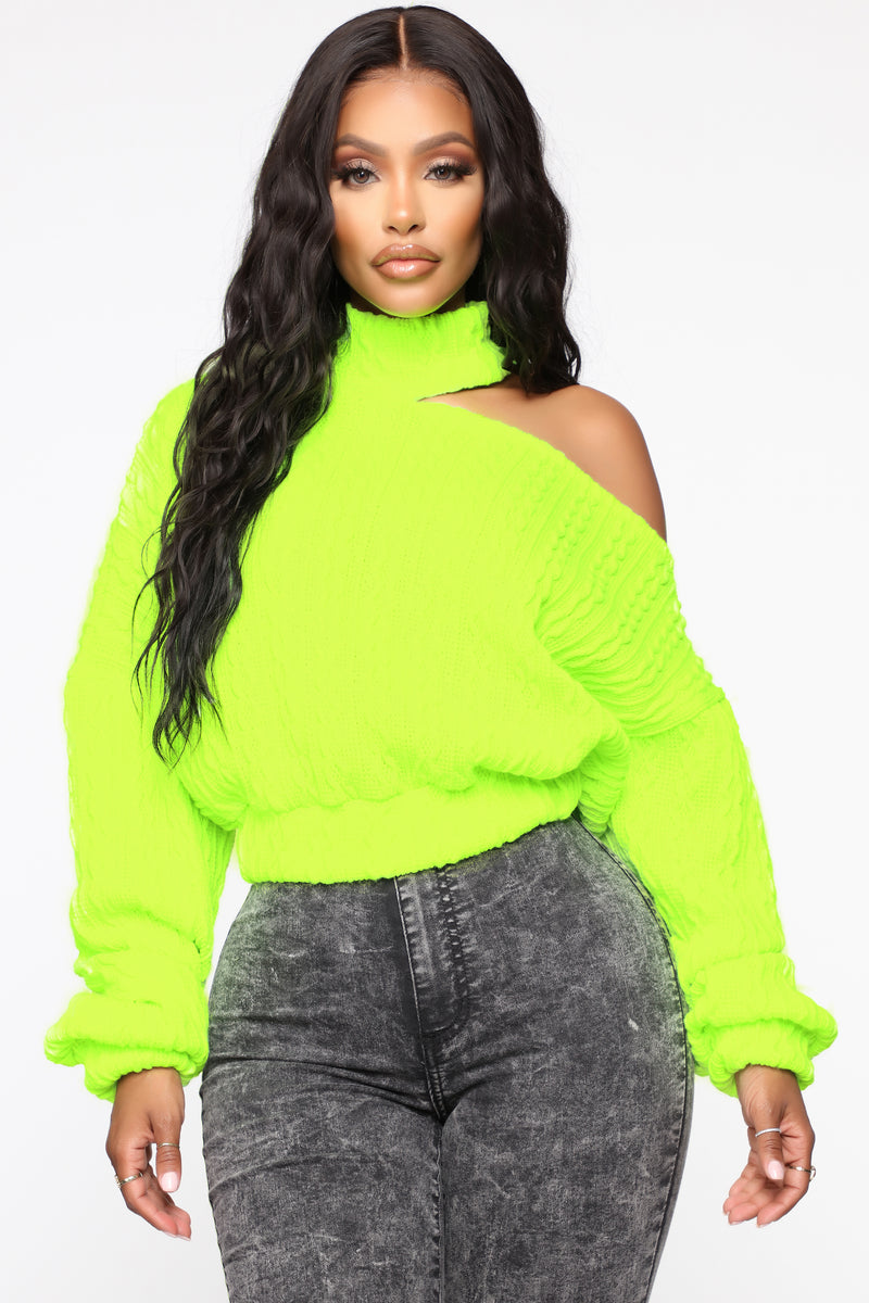 Neon off shoulder jumper online