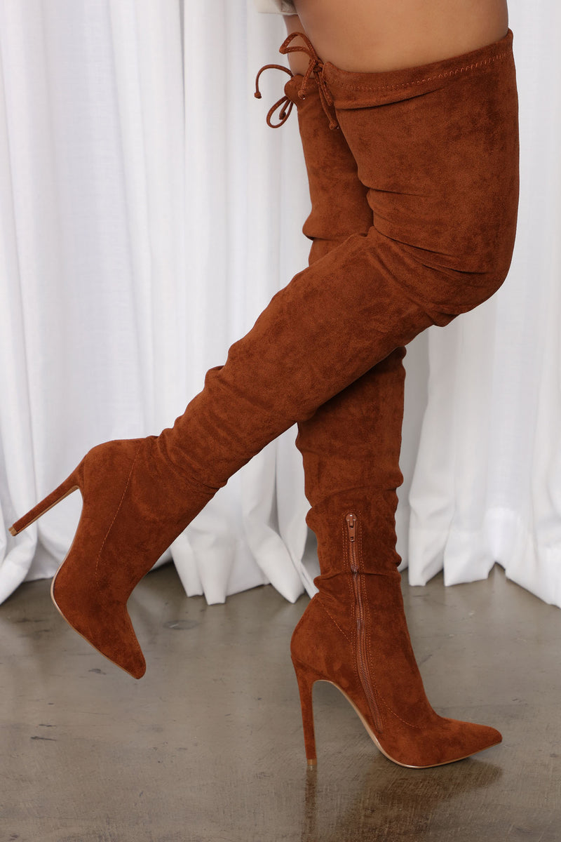 Chestnut suede over hotsell the knee boots