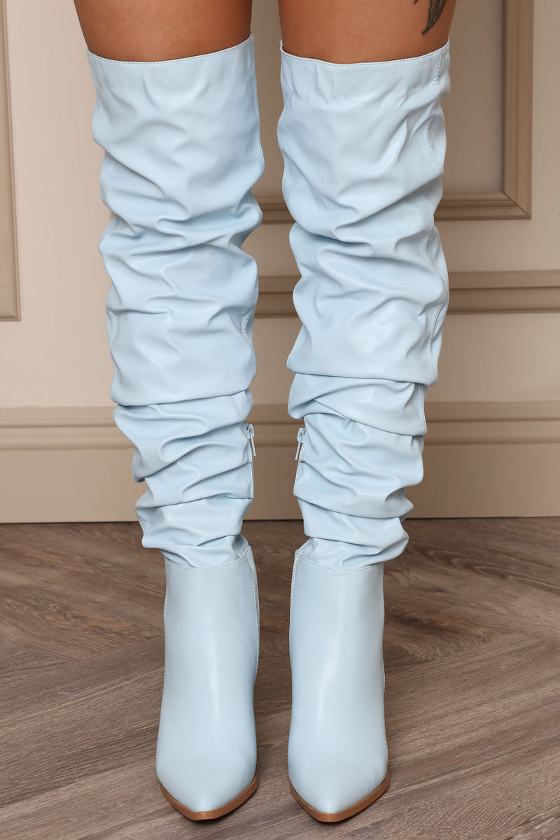 Light blue over clearance the knee boots