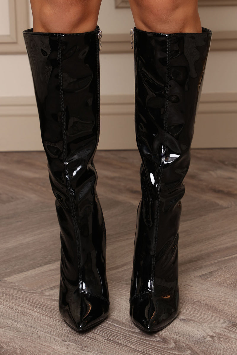 Ladies patent boots sale