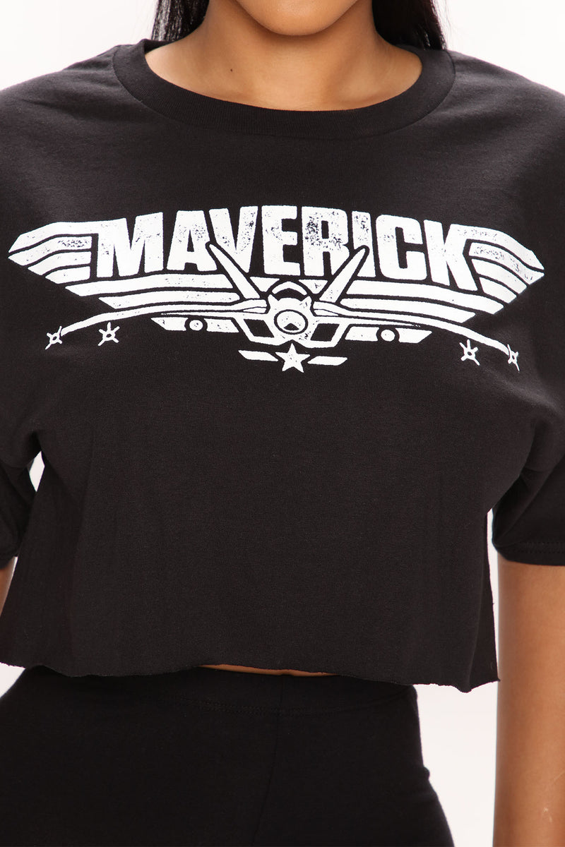 Top Gun Maverick Crop Tee - Black | Fashion Nova, Screens Tops and Bottoms  | Fashion Nova