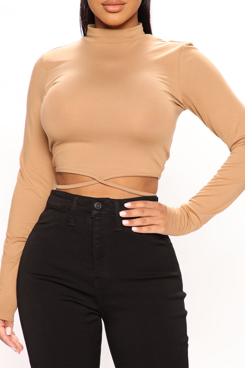 Christina Long Sleeve Crop Top - Off White