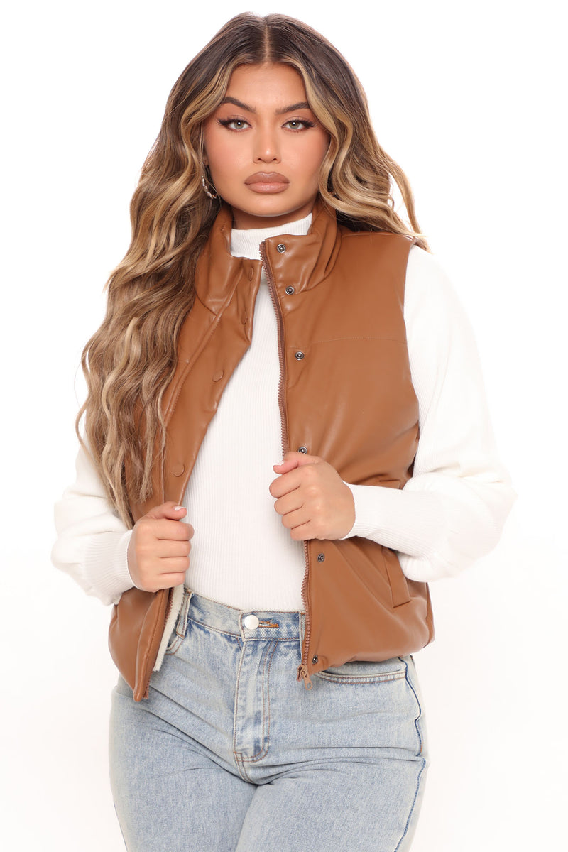 Puffy Leather Vest - Exito Ax