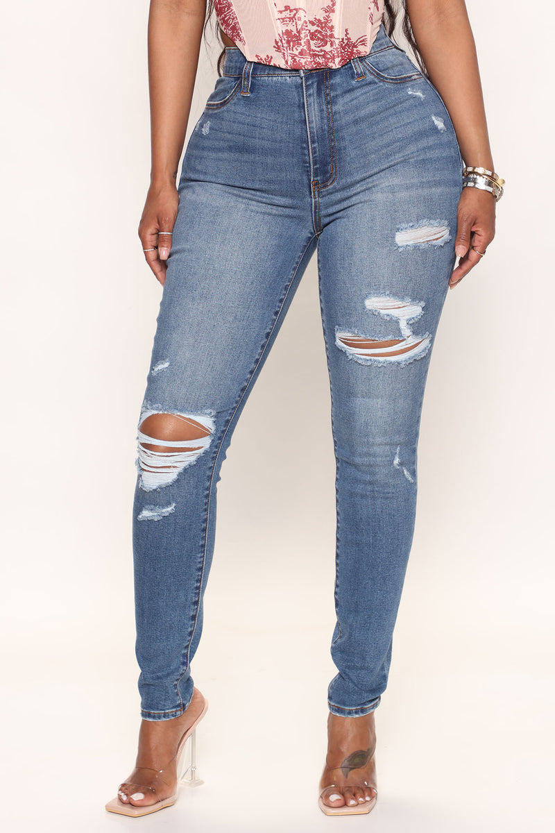 Curvy ripped skinny jeans sales