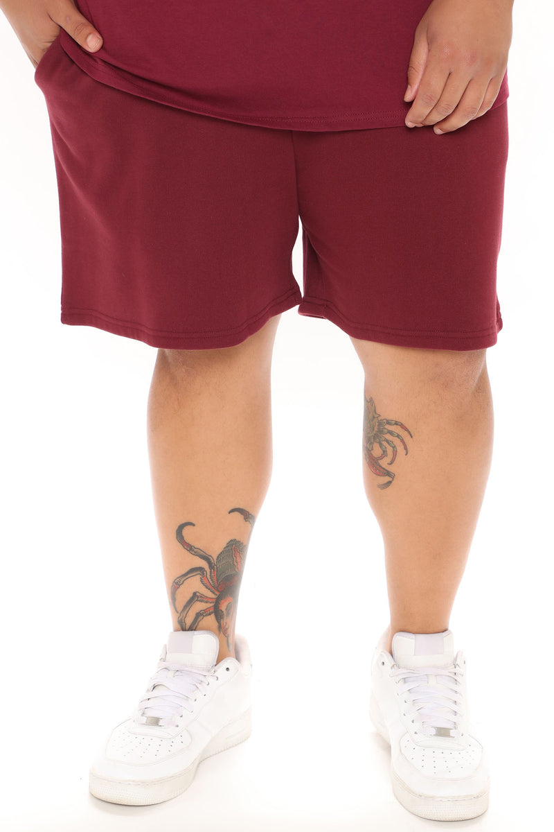 Burgundy sweat hotsell shorts