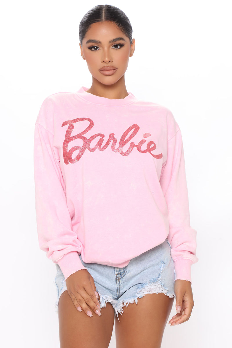 Hot pink shop barbie sweatshirt