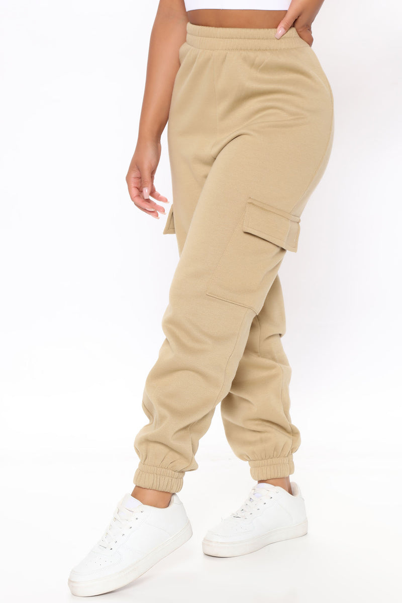 Let's Relax Jogger Sweatpants - Tan, Fashion Nova, Pants