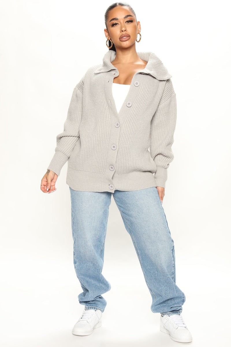 Grey zip best sale up cardigan