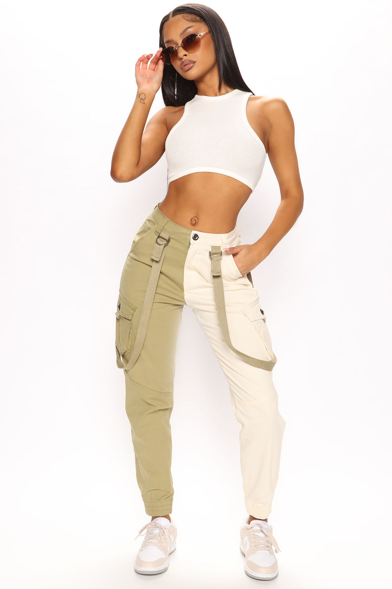 Color block cargo outlet pants
