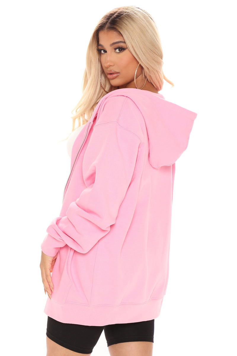 Light pink zip up hoodie sales