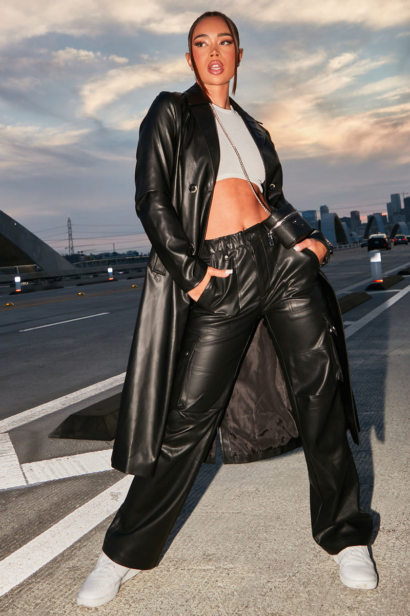 Leather cargo new arrivals pants womens