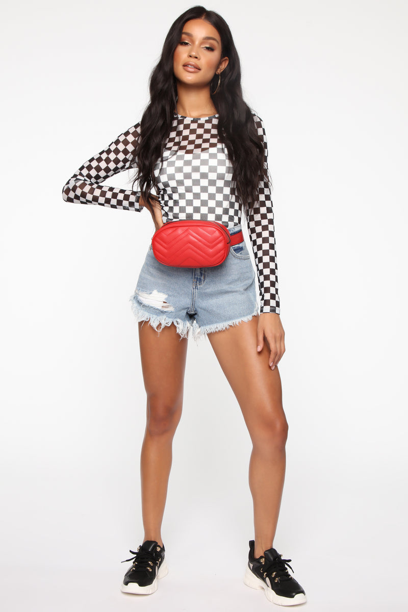 Red fanny top pack fashion nova