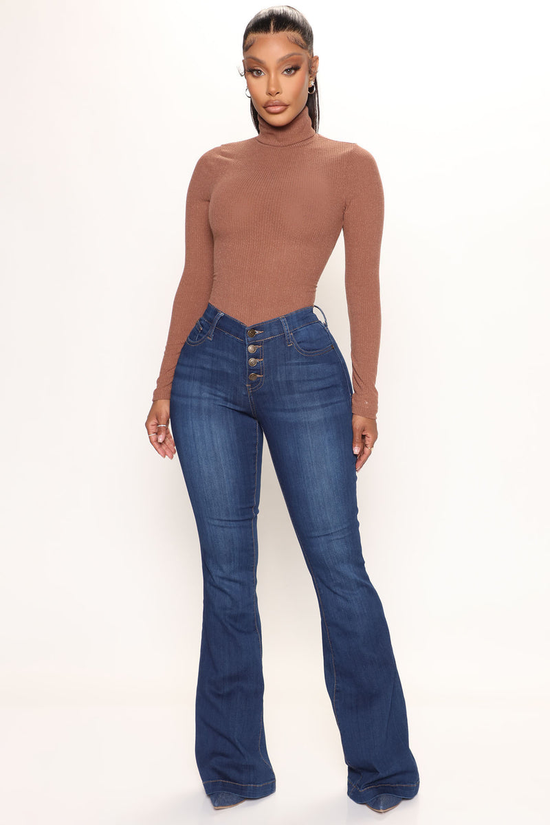 Wash Away Flare Jean Dark Denim Fashion Nova Jeans Fashion Nova