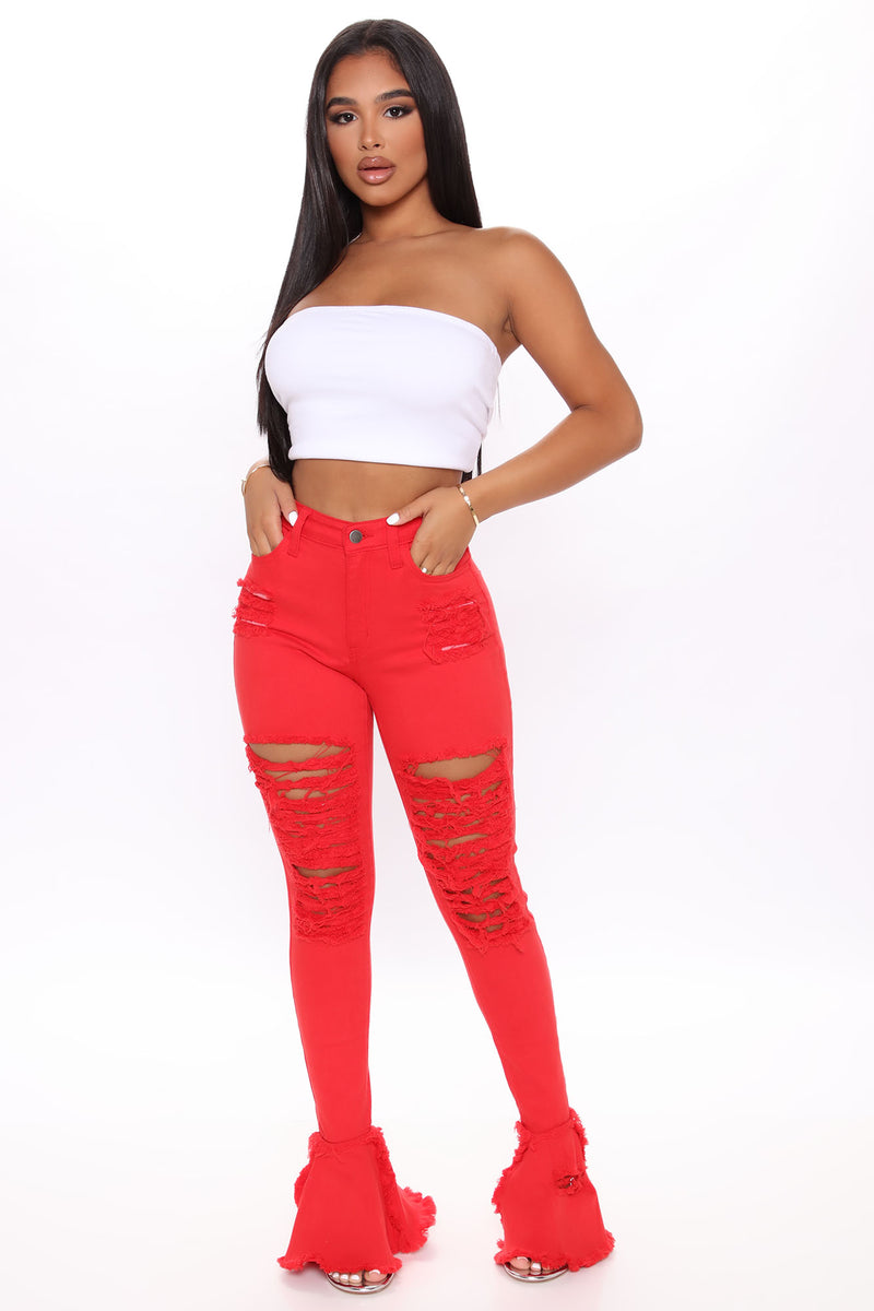 Red jeans fashion sales nova