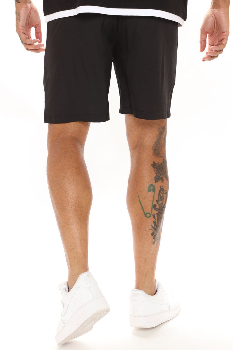 Black Shorts Zip Pockets