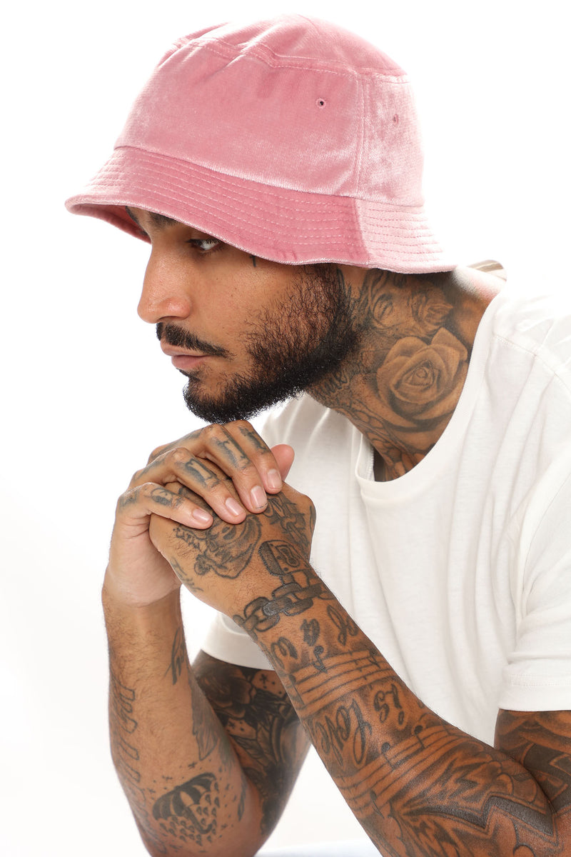 Velour Bucket Hat Pink