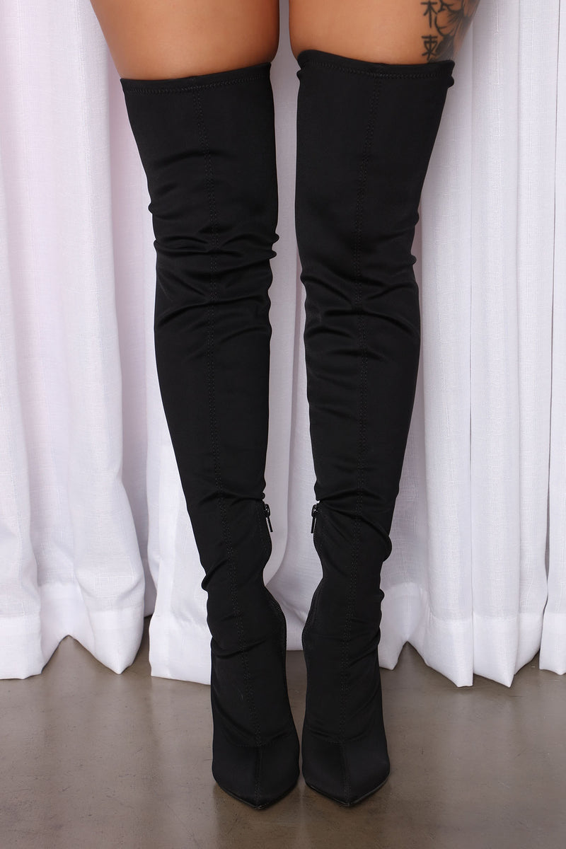 Deep Divin Over The Knee Boots Black
