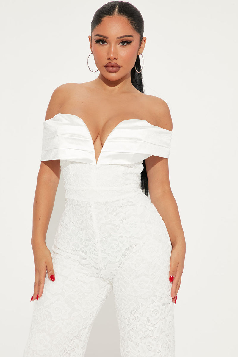Lily Lace Jumpsuit White