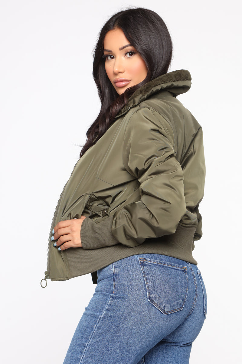 Fashion nova sales green jacket