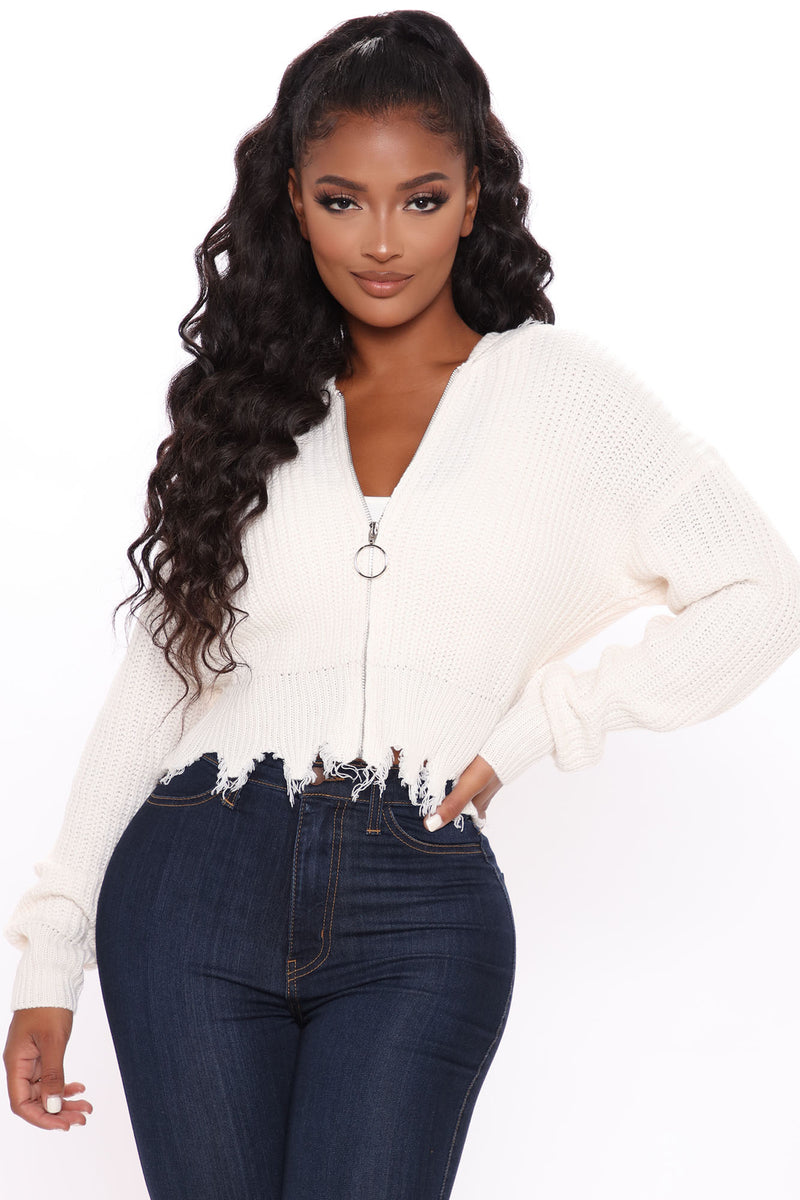 Won t Tear Me Down Distressed Sweater Ivory Fashion Nova