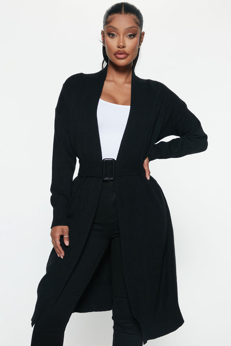 Warms Your Heart Sweater Duster Black Fashion Nova Sweaters