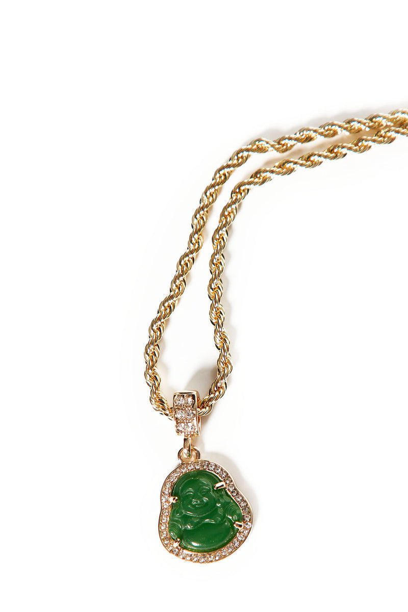 Buddha Pendant Chain Necklace Gold