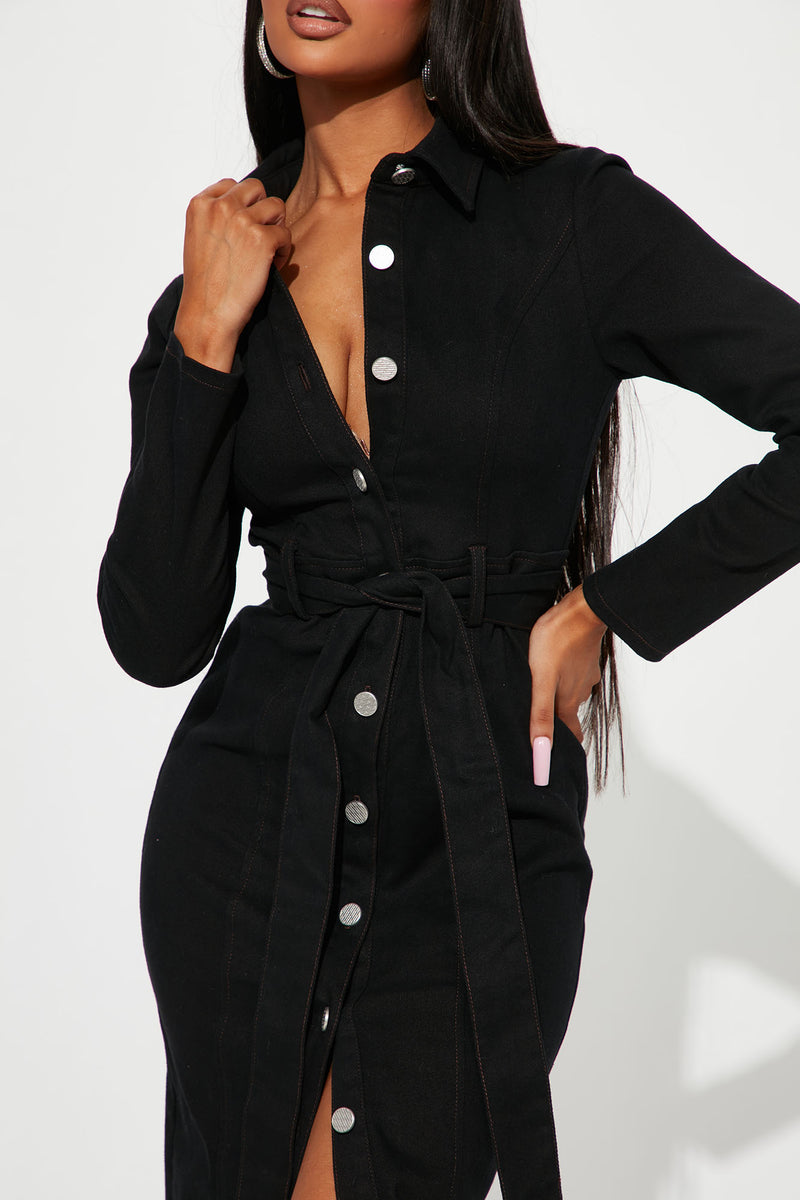 Fashion nova button up sales dress