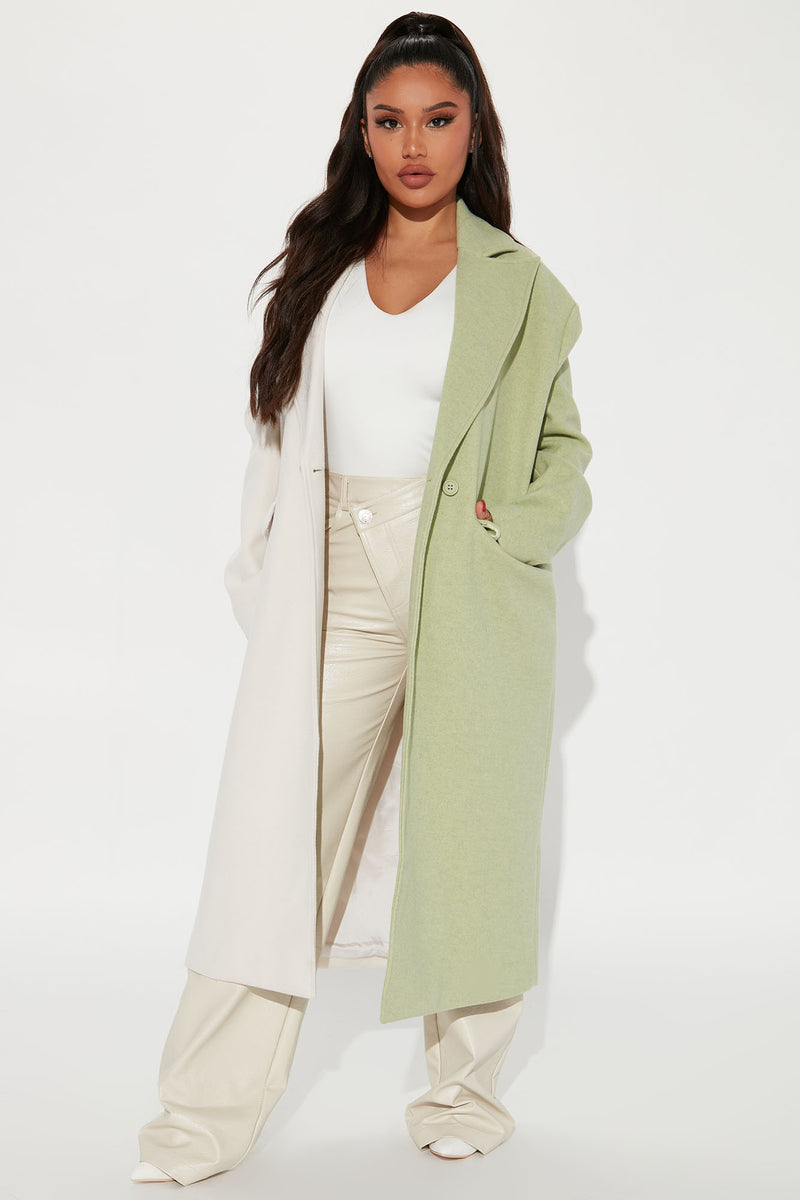 Two Faced Coat Sage combo Fashion Nova Jackets Coats