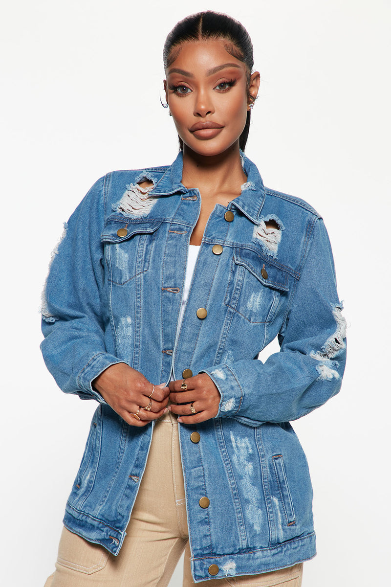 Fashion nova on sale oversized denim jacket
