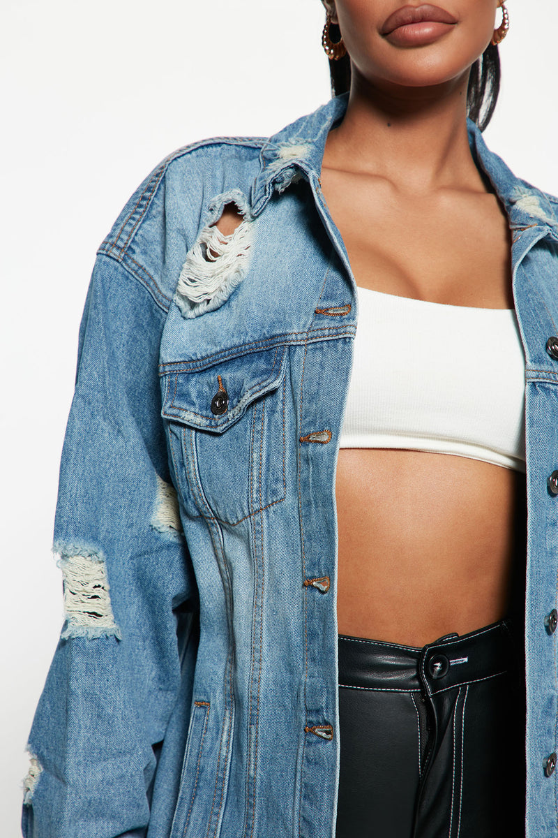 Fashion nova ripped jean hot sale jacket