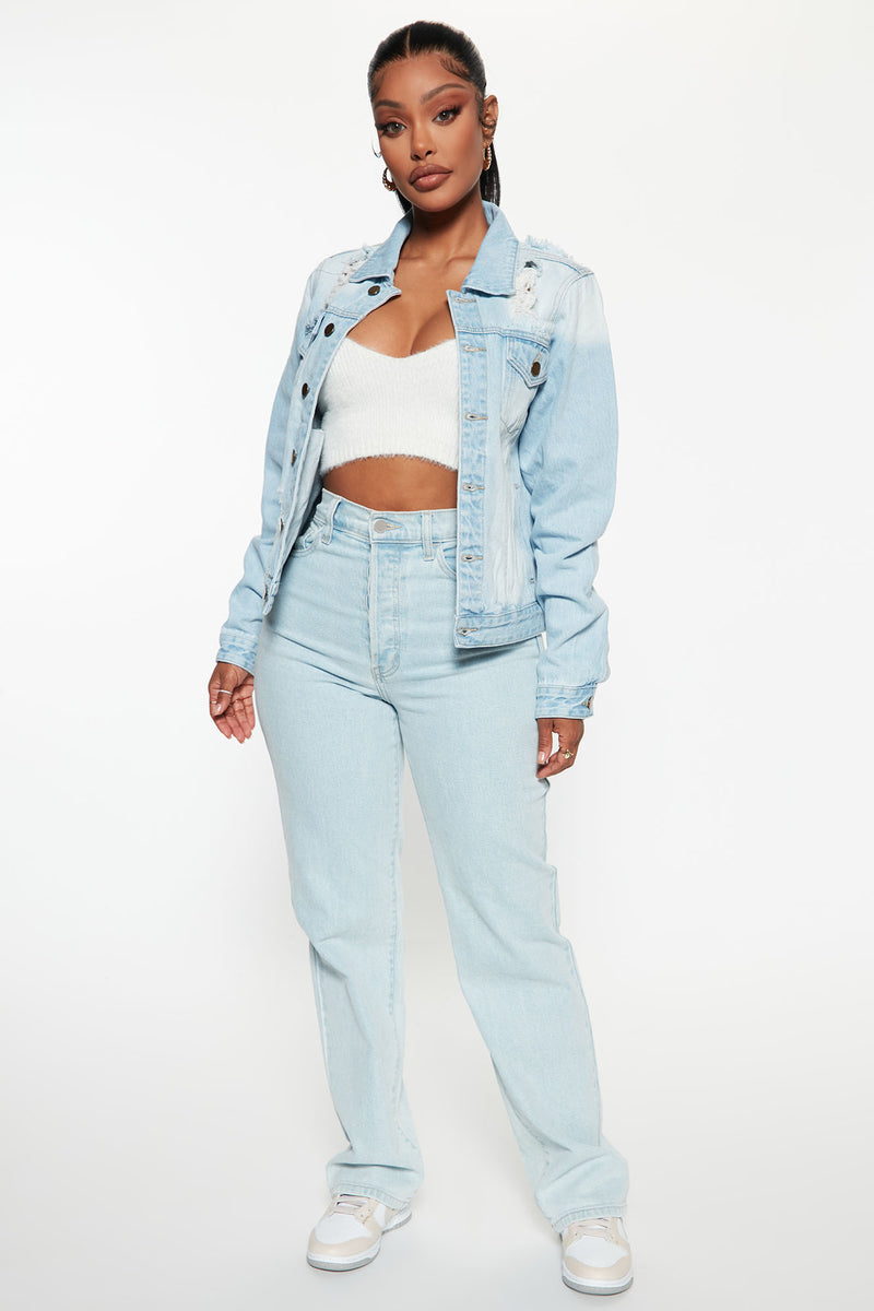 Light colour denim discount jacket