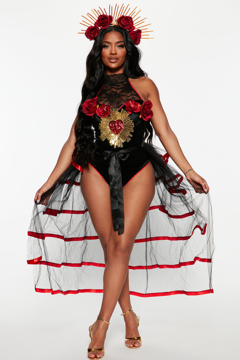 Queen Of The Afterlife 3 Piece Costume Set Black Red