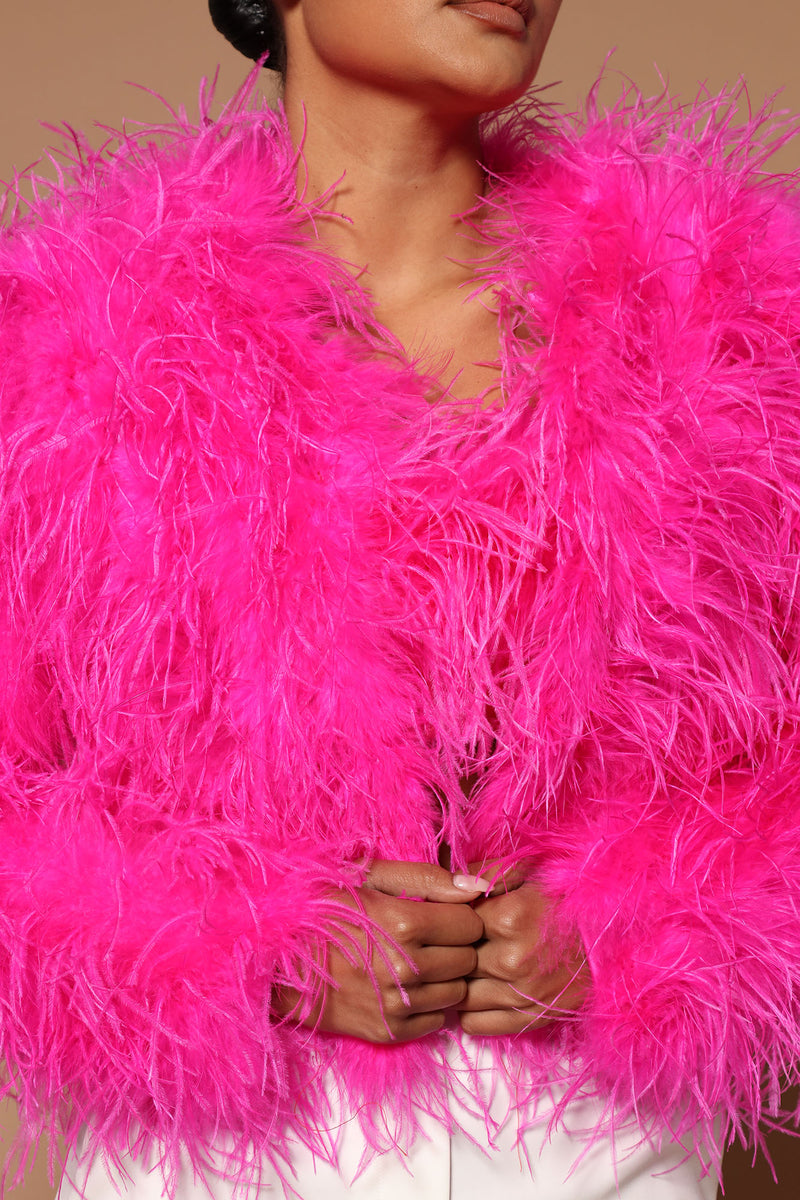 Pink feather coat 2025